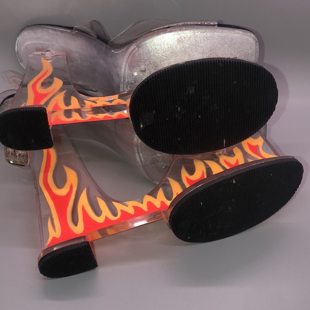 Lucious Acrylic Platform Flame Heels Size 9 - image 5